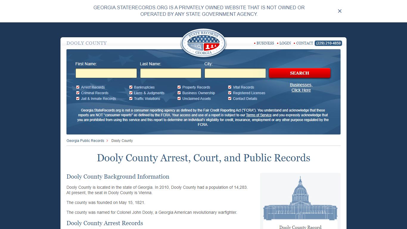Dooly County Arrest, Court, and Public Records