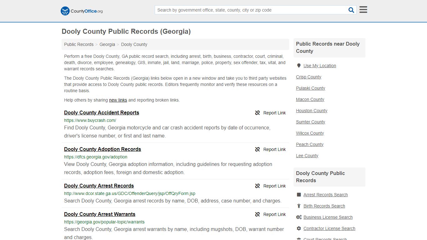 Public Records - Dooly County, GA (Business, Criminal, GIS, Property ...