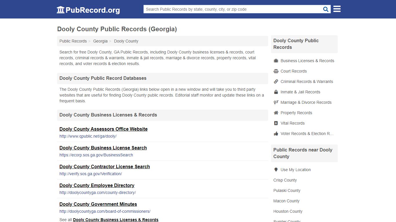 Free Dooly County Public Records (Georgia Public Records) - PubRecord.org